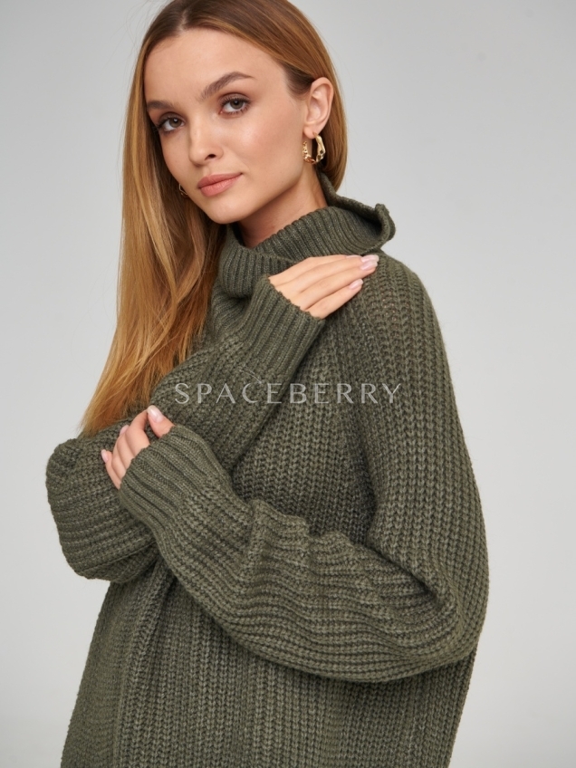 Женский вязаный свитер оверсайз, джемпер